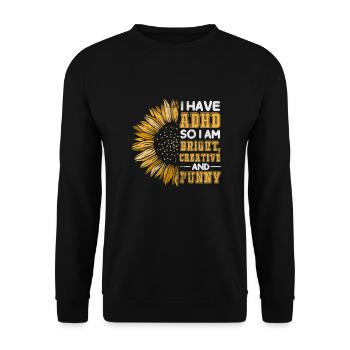 TDAH - Sweat-shirt Unisexe - noir - Devant - Alina (178cm) & Michal (187cm)