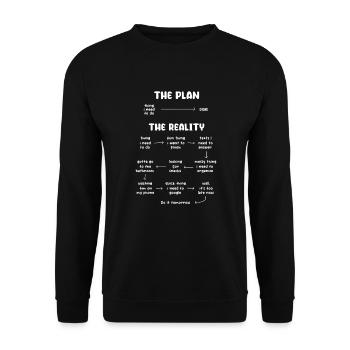 ADHS ADHD Aufmerksamkeit Defizit Geschenk - Unisex Pullover - Schwarz - Vorne - Alina (178cm) & Michal (187cm)