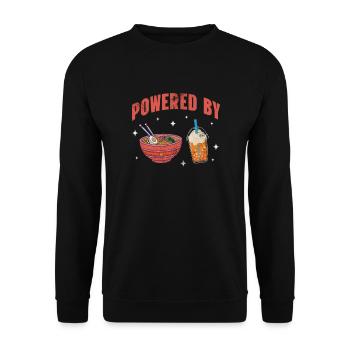 Bubble Tea Boba Tea Kawaii Geschenk - Unisex Pullover - Schwarz - Vorne - Alina (178cm) & Michal (187cm)