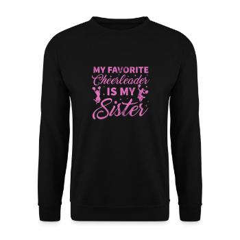 Cheerleader Cheerleading Sport Gymnastik Geschenk - Unisex Pullover - Schwarz - Vorne - Alina (178cm) & Michal (187cm)