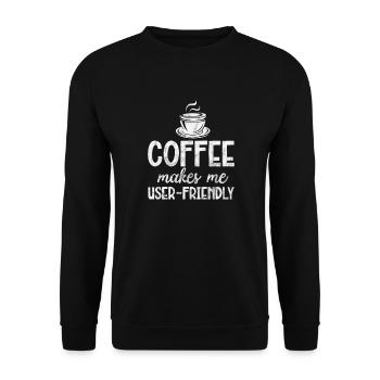 Coffee - Unisex Sweatshirt - black - Front - Alina (178cm) & Michal (187cm)