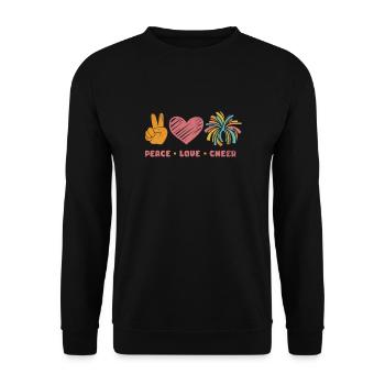 Cheerleader Cheerleading Sport Gymnastik Geschenk - Unisex Pullover - Schwarz - Vorne - Alina (178cm) & Michal (187cm)