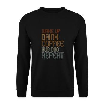Kaffee Hunde - Unisex Pullover - Schwarz - Vorne - Alina (178cm) & Michal (187cm)