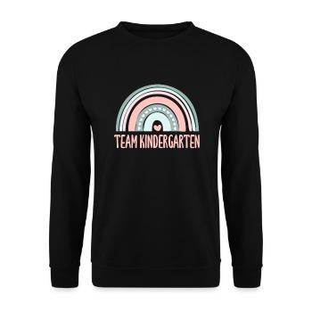 Kindergarten Child School Enrollment School Gift - Unisex Sweatshirt - black - Front - Alina (178cm) & Michal (187cm)
