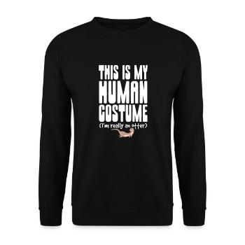 Otter Seeotter Fischotter Geschenk - Unisex Pullover - Schwarz - Vorne - Alina (178cm) & Michal (187cm)
