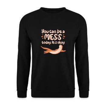 Otter Seeotter Fischotter Geschenk - Unisex Pullover - Schwarz - Vorne - Alina (178cm) & Michal (187cm)