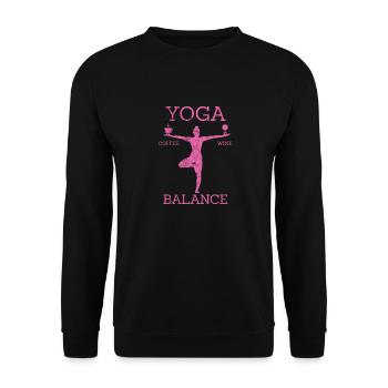 Kaffee Yoga - Unisex Pullover - Schwarz - Vorne - Alina (178cm) & Michal (187cm)