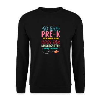 Kindergarten Child School Enrollment School Gift - Unisex Sweatshirt - black - Front - Alina (178cm) & Michal (187cm)