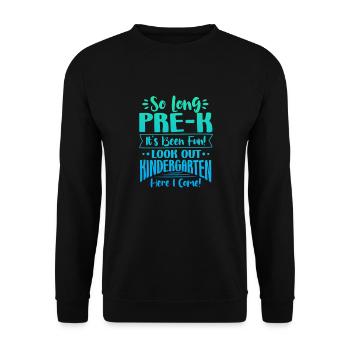 Kindergarten Child School Enrollment School Gift - Unisex Sweatshirt - black - Front - Alina (178cm) & Michal (187cm)