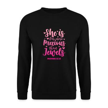 Bible Bible Verse Christian Proverbs Jesus Gift - Unisex Sweatshirt - black - Front - Alina (178cm) & Michal (187cm)