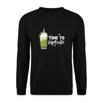 Thé à bulles - Sweat-shirt Unisexe - noir - Devant - Alina (178cm) & Michal (187cm)