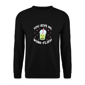 Thé à bulles - Sweat-shirt Unisexe - noir - Devant - Alina (178cm) & Michal (187cm)