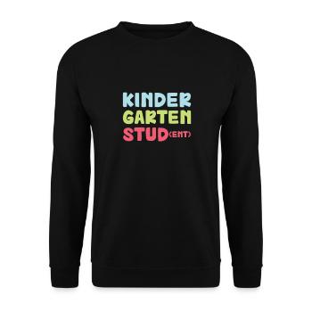 Kindergarten Child School Enrollment School Gift - Unisex Sweatshirt - black - Front - Alina (178cm) & Michal (187cm)