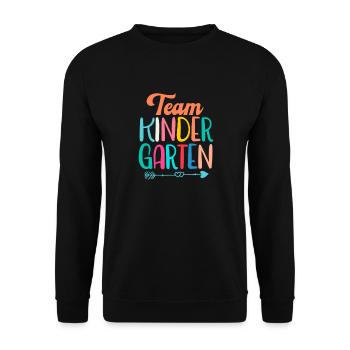 Kindergarten Child School Enrollment School Gift - Unisex Sweatshirt - black - Front - Alina (178cm) & Michal (187cm)