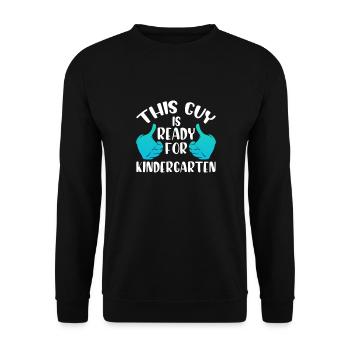Kindergarten Child School Enrollment School Gift - Unisex Sweatshirt - black - Front - Alina (178cm) & Michal (187cm)