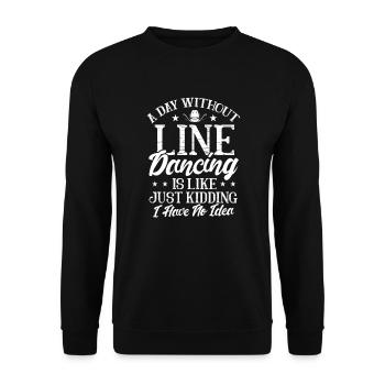 Linedance Country Line Dancer Linedancing Gift - Unisex Sweatshirt - black - Front - Alina (178cm) & Michal (187cm)