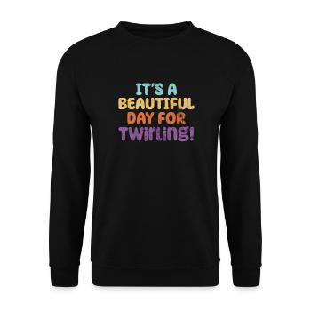 Baton Twirling - Unisex Sweatshirt - black - Front - Alina (178cm) & Michal (187cm)