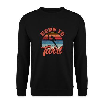 Baton Twirling - Unisex Sweatshirt - black - Front - Alina (178cm) & Michal (187cm)