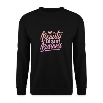 Beautician Cosmetics Makeup Gift - Unisex Sweatshirt - black - Front - Alina (178cm) & Michal (187cm)