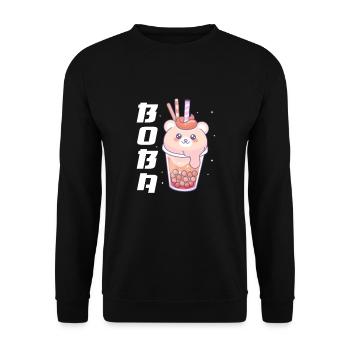Thé à bulles - Sweat-shirt Unisexe - noir - Devant - Alina (178cm) & Michal (187cm)