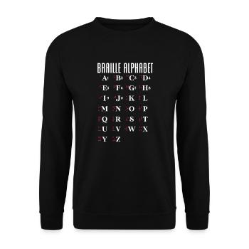 Braille Braille Blind Gift - Sweat-shirt Unisexe - noir - Devant - Alina (178cm) & Michal (187cm)
