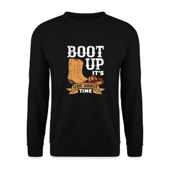 Linedance Country Line Dancer Linedancing Gift - Unisex Sweatshirt - black - Front - Alina (178cm) & Michal (187cm)