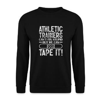 Sportmediziner Sportmedizin Athletiktrainer - Unisex Pullover - Schwarz - Vorne - Alina (178cm) & Michal (187cm)