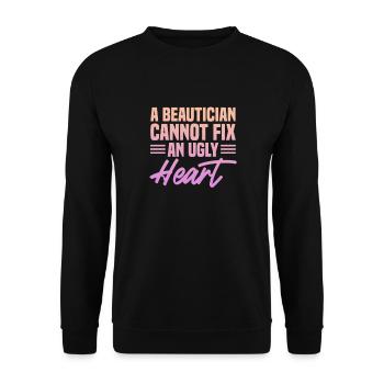 Beautician Cosmetics Makeup Gift - Unisex Sweatshirt - black - Front - Alina (178cm) & Michal (187cm)