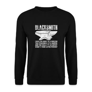 Blacksmith - Unisex Sweatshirt - black - Front - Alina (178cm) & Michal (187cm)