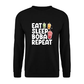 Thé à bulles - Sweat-shirt Unisexe - noir - Devant - Alina (178cm) & Michal (187cm)