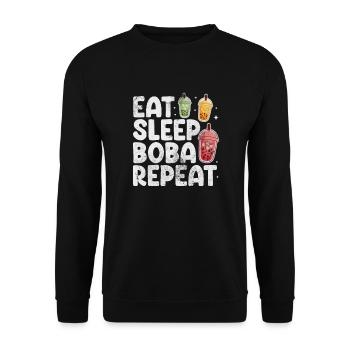 Bubble Tea Boba Tea Kawaii Geschenk - Unisex Pullover - Schwarz - Vorne - Alina (178cm) & Michal (187cm)