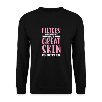 Beautician Cosmetics Makeup Gift - Unisex Sweatshirt - black - Front - Alina (178cm) & Michal (187cm)
