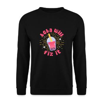 Thé à bulles - Sweat-shirt Unisexe - noir - Devant - Alina (178cm) & Michal (187cm)