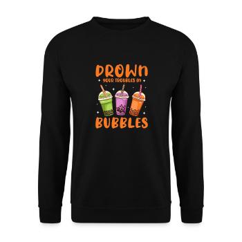 Thé à bulles - Sweat-shirt Unisexe - noir - Devant - Alina (178cm) & Michal (187cm)