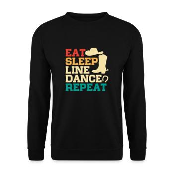 Linedance Country Line Dancer Linedancing Gift - Unisex Sweatshirt - black - Front - Alina (178cm) & Michal (187cm)