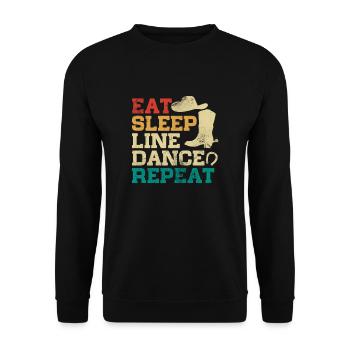 Linedance - Unisex Pullover - Schwarz - Vorne - Alina (178cm) & Michal (187cm)