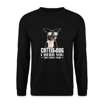Cadeau de chien de bétail australien - Sweat-shirt Unisexe - noir - Devant - Alina (178cm) & Michal (187cm)