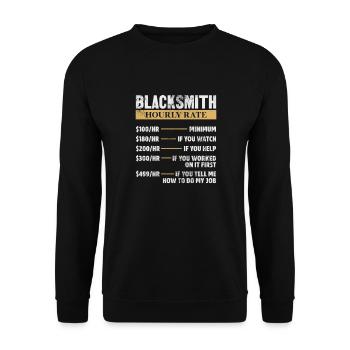Forgeron - Sweat-shirt Unisexe - noir - Devant - Alina (178cm) & Michal (187cm)