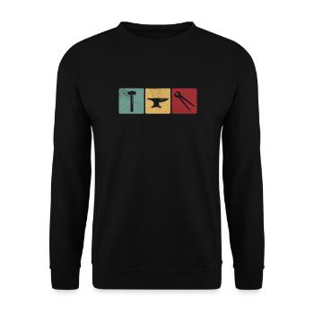 Forgeron - Sweat-shirt Unisexe - noir - Devant - Alina (178cm) & Michal (187cm)