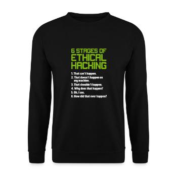 Hacker Coder Computerfreak Nerd Hacking Geschenk - Unisex Pullover - Schwarz - Vorne - Alina (178cm) & Michal (187cm)