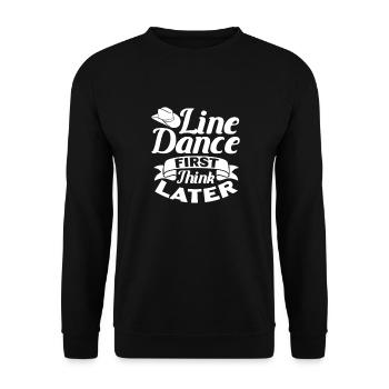 Linedance Country Line Dancer Linedancing Gift - Unisex Sweatshirt - black - Front - Alina (178cm) & Michal (187cm)