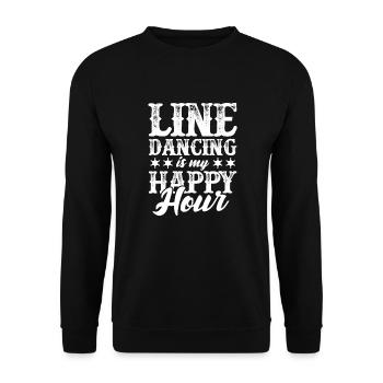 Linedance Country Line Dancer Linedancing Gift - Unisex Sweatshirt - black - Front - Alina (178cm) & Michal (187cm)