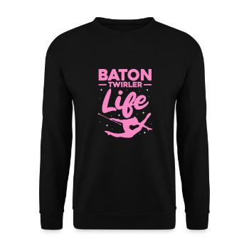 Baton Twirling Gymnastique Gymnastique Cadeau - Sweat-shirt Unisexe - noir - Devant - Alina (178cm) & Michal (187cm)