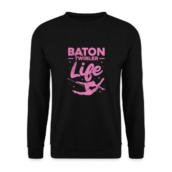 Baton Twirling - Unisex Sweatshirt - black - Front - Alina (178cm) & Michal (187cm)