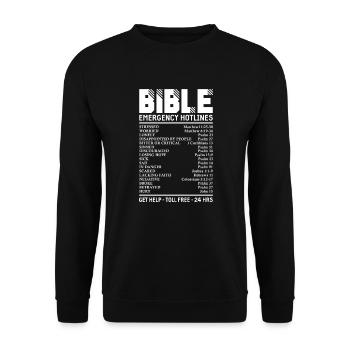 Bible Bible Versets chrétiens Don de Jésus - Sweat-shirt Unisexe - noir - Devant - Alina (178cm) & Michal (187cm)