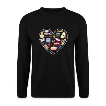 Beautician Cosmetics Makeup Gift - Unisex Sweatshirt - black - Front - Alina (178cm) & Michal (187cm)
