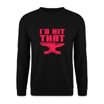 Schmied Schiede Amboss Messerschmied Geschenk - Unisex Pullover - Schwarz - Vorne - Alina (178cm) & Michal (187cm)