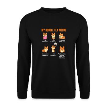 Thé à bulles - Sweat-shirt Unisexe - noir - Devant - Alina (178cm) & Michal (187cm)
