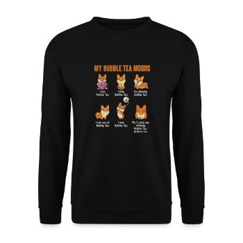 Bubble Tea Boba Tea Kawaii Geschenk - Unisex Pullover - Schwarz - Vorne - Alina (178cm) & Michal (187cm)