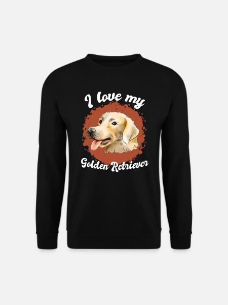I love my Golden Retriever Spruch Sprüche - Unisex Pullover - Schwarz